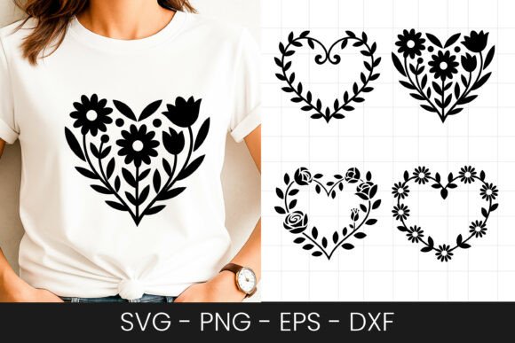 Floral Heart Love Design SVG PNG: A Graphic Asset for Modern Content