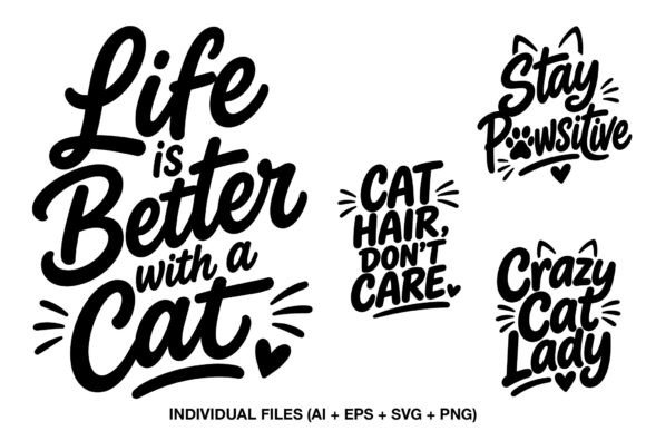 Funny Cat Quotes SVG Designs: Graphics for Crafts & Creative Brands