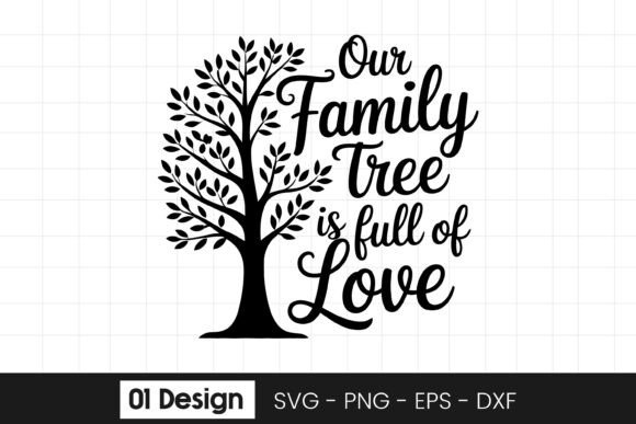 Our Family Tree Full of Love SVG PNG for Crafts