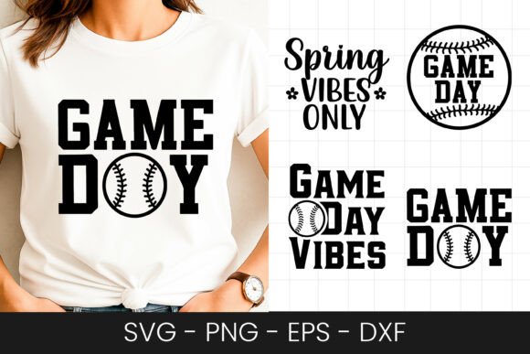 Spring Baseball Game Day Vibes Graphics for Crafts