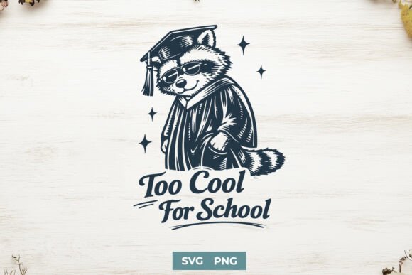 Too Cool for School Funny Graduation SVG